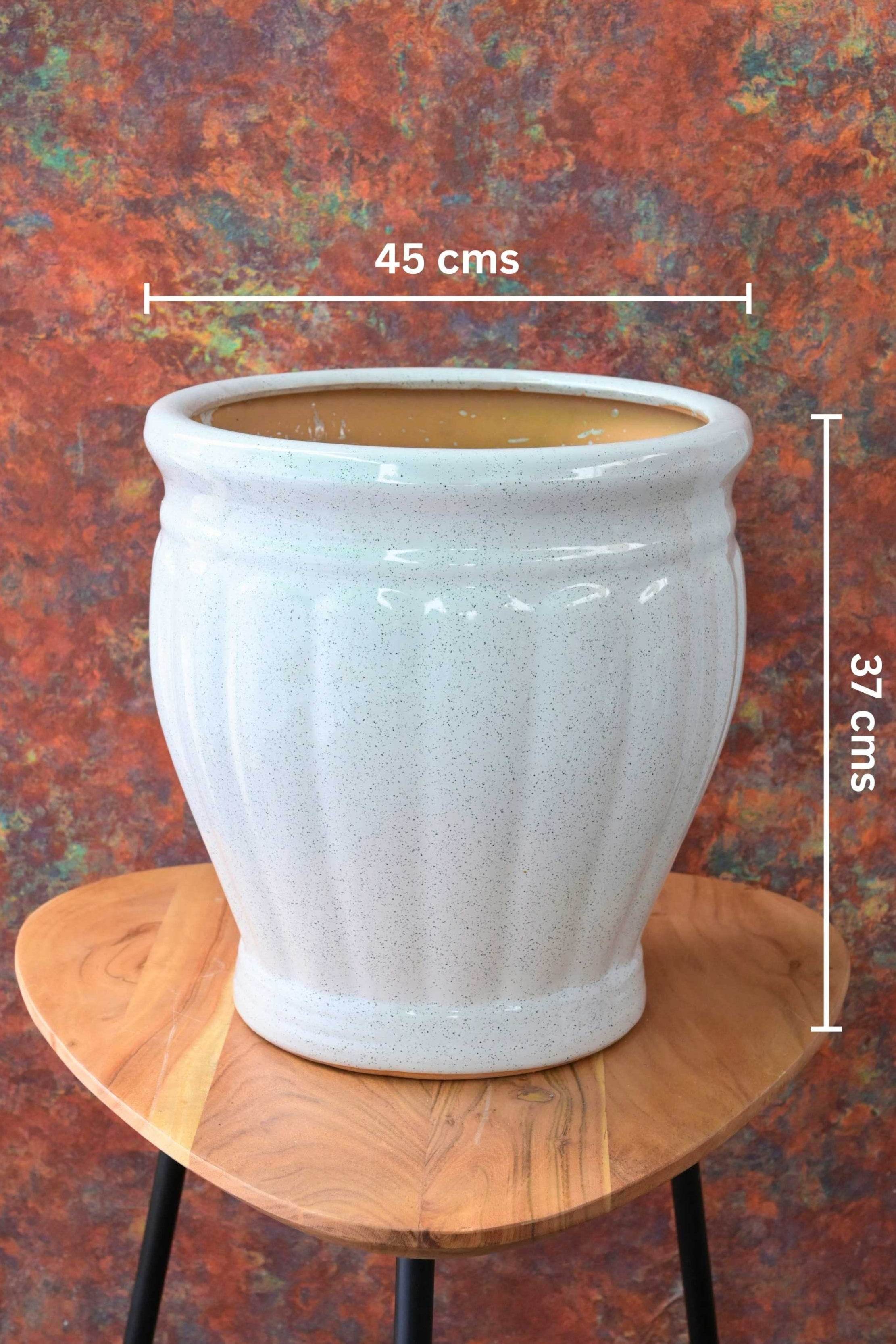 Ceramic Planters Large / Marbled Barrel Ceramic Planter Barrel Ceramic Planter