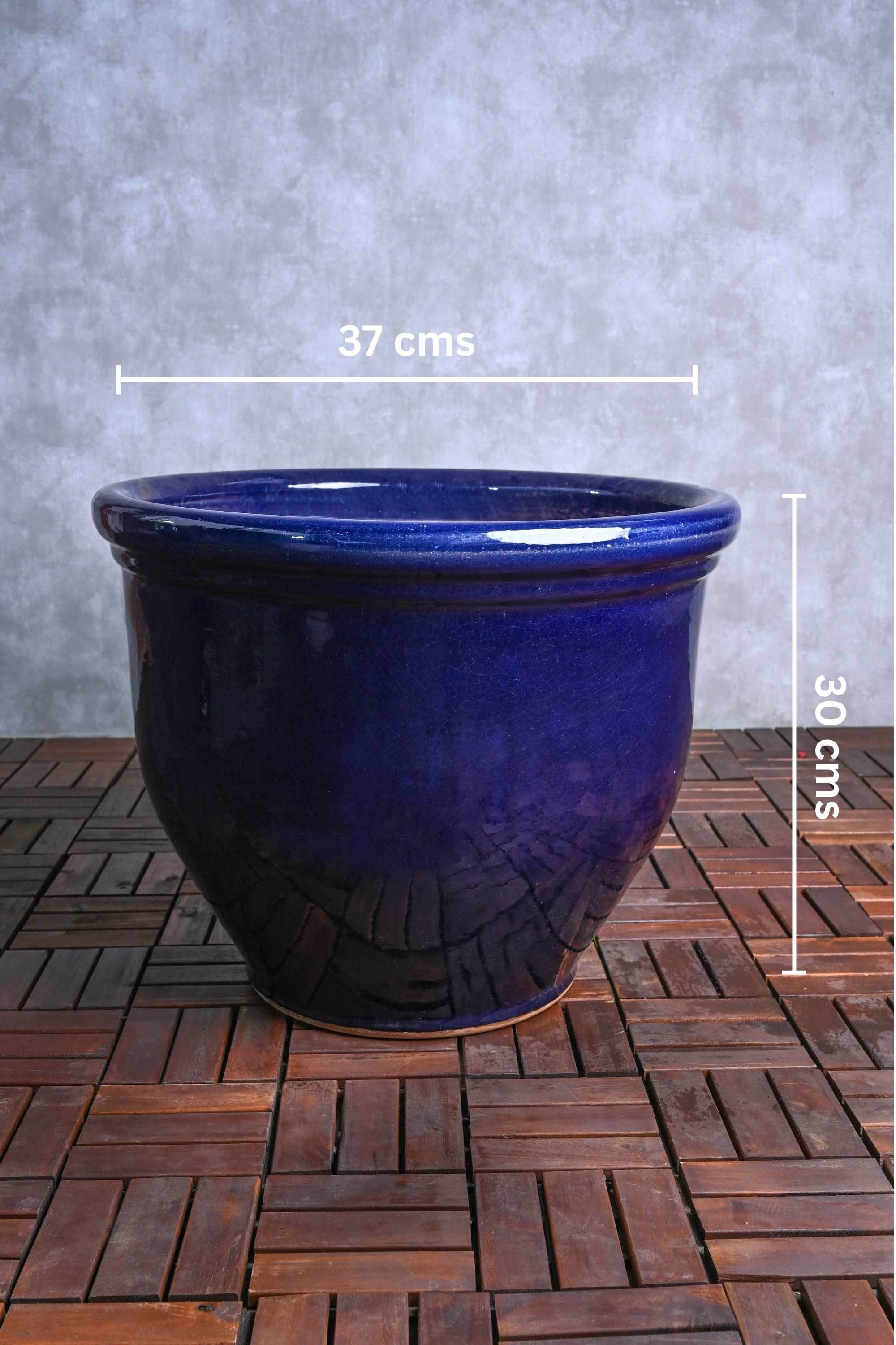 Ceramic Planters Medium / Dark Blue Classic Glazed Outdoor Ceramic Planter Classic Glazed Outdoor Ceramic Planter