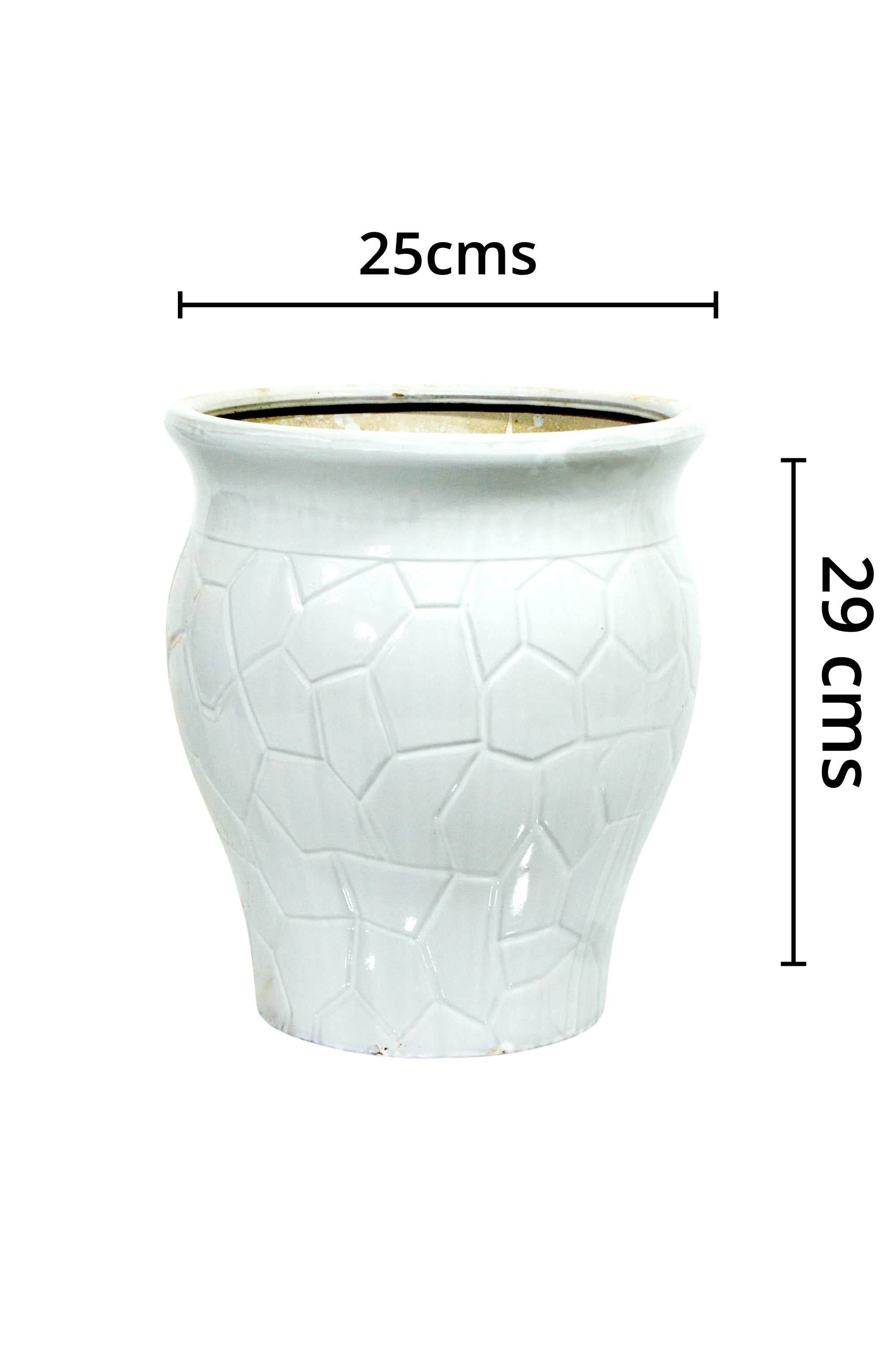 Ceramic Planters Small 25 - 29 cms Pure White Ceramic Outdoor Planter Pure White Ceramic Outdoor Planter