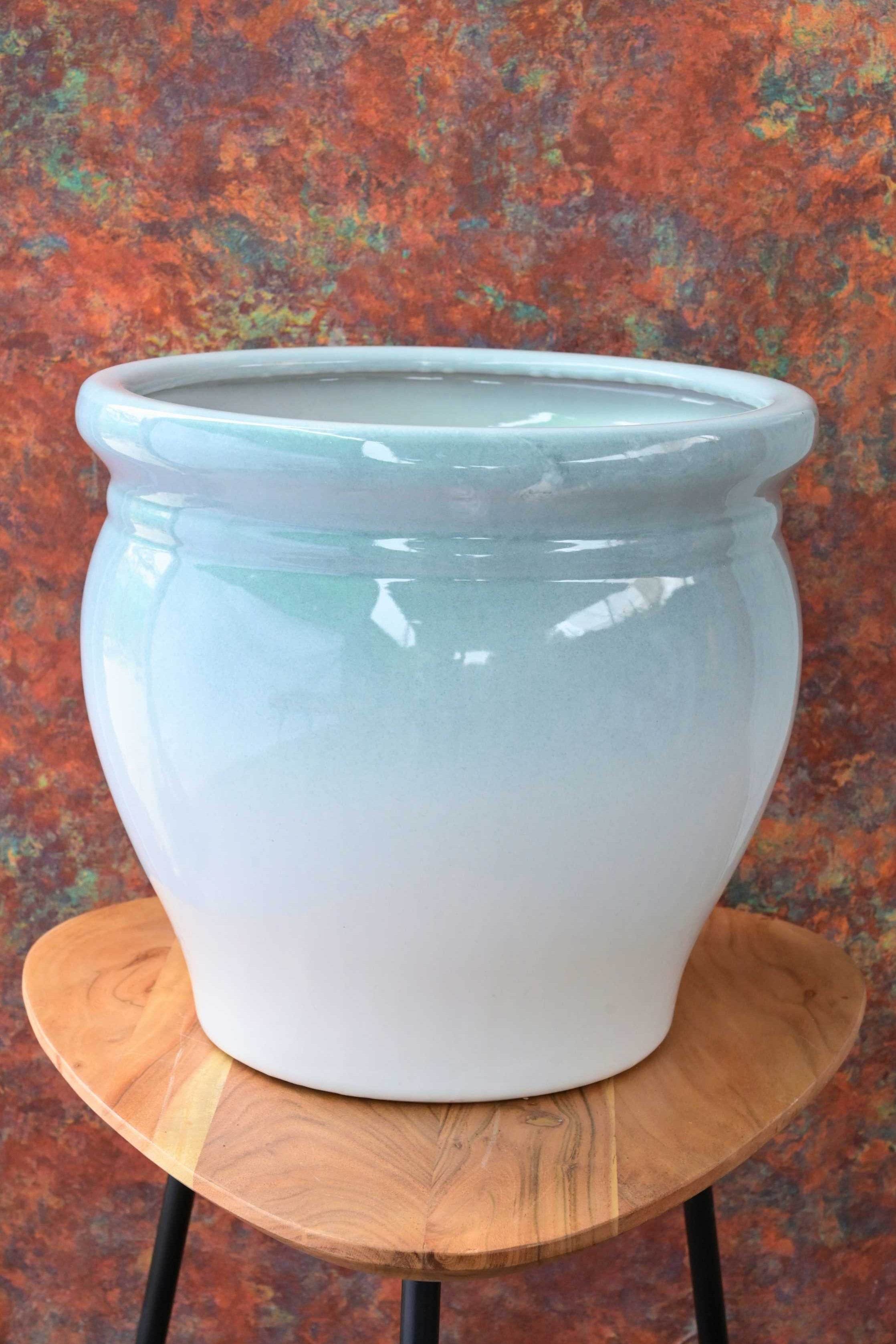 Ceramic Planters Small / Blue Lips Barrel Ceramic Planter Barrel Ceramic Planter