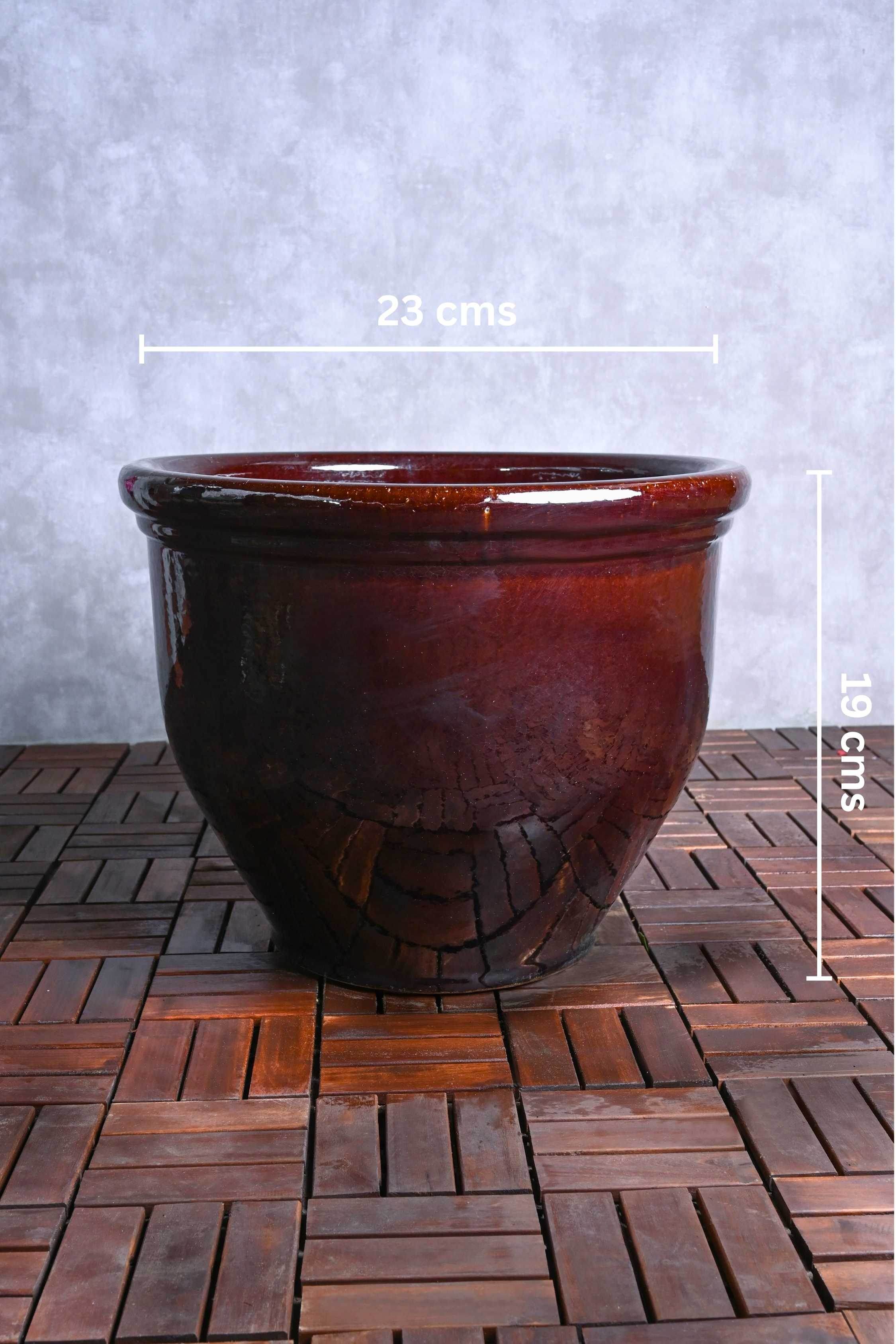 Ceramic Planters Small / Brown Classic Glazed Outdoor Ceramic Planter Classic Glazed Outdoor Ceramic Planter
