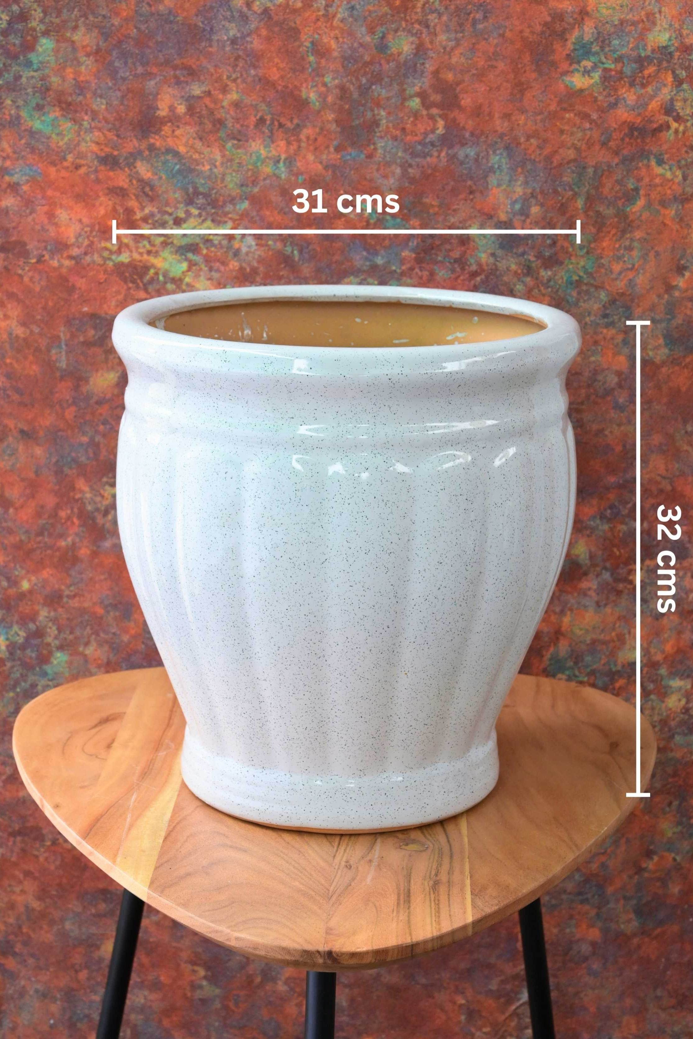 Ceramic Planters Small / Marbled Barrel Ceramic Planter Barrel Ceramic Planter