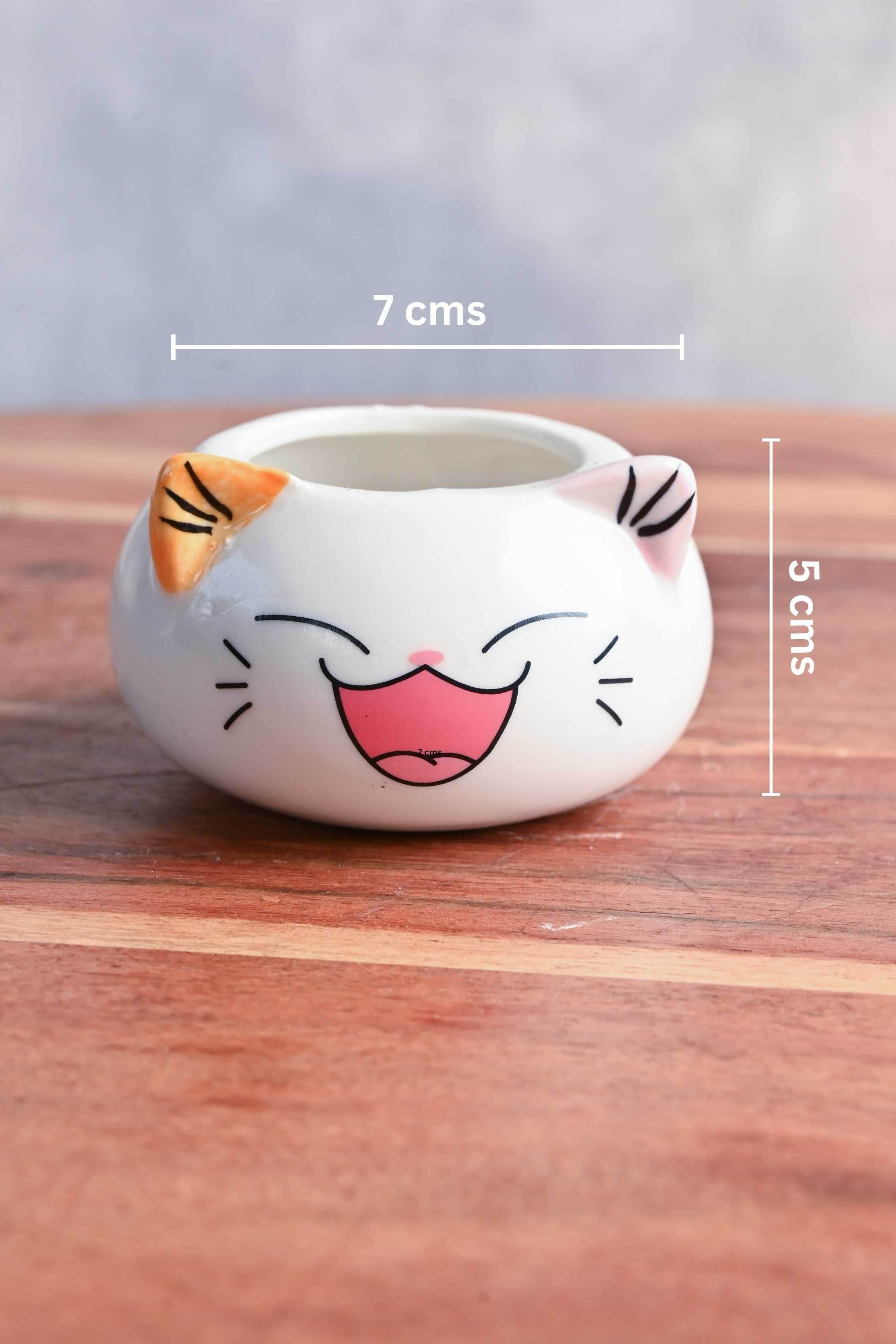 Ceramic Planters Small Mini Cat Face Ceramic Planter Mini Cat Face Ceramic Planter