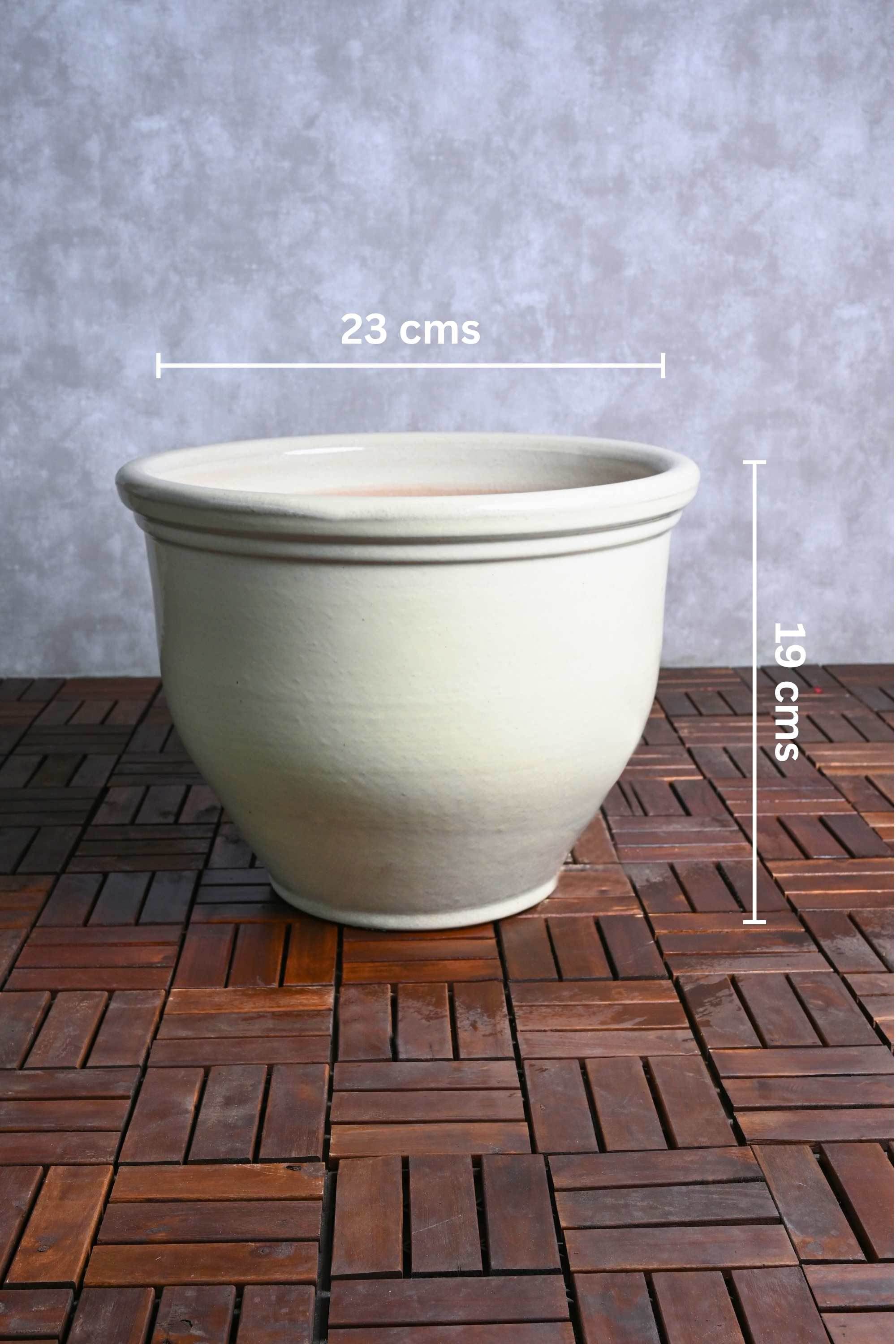 Ceramic Planters Small / White Classic Glazed Outdoor Ceramic Planter Classic Glazed Outdoor Ceramic Planter