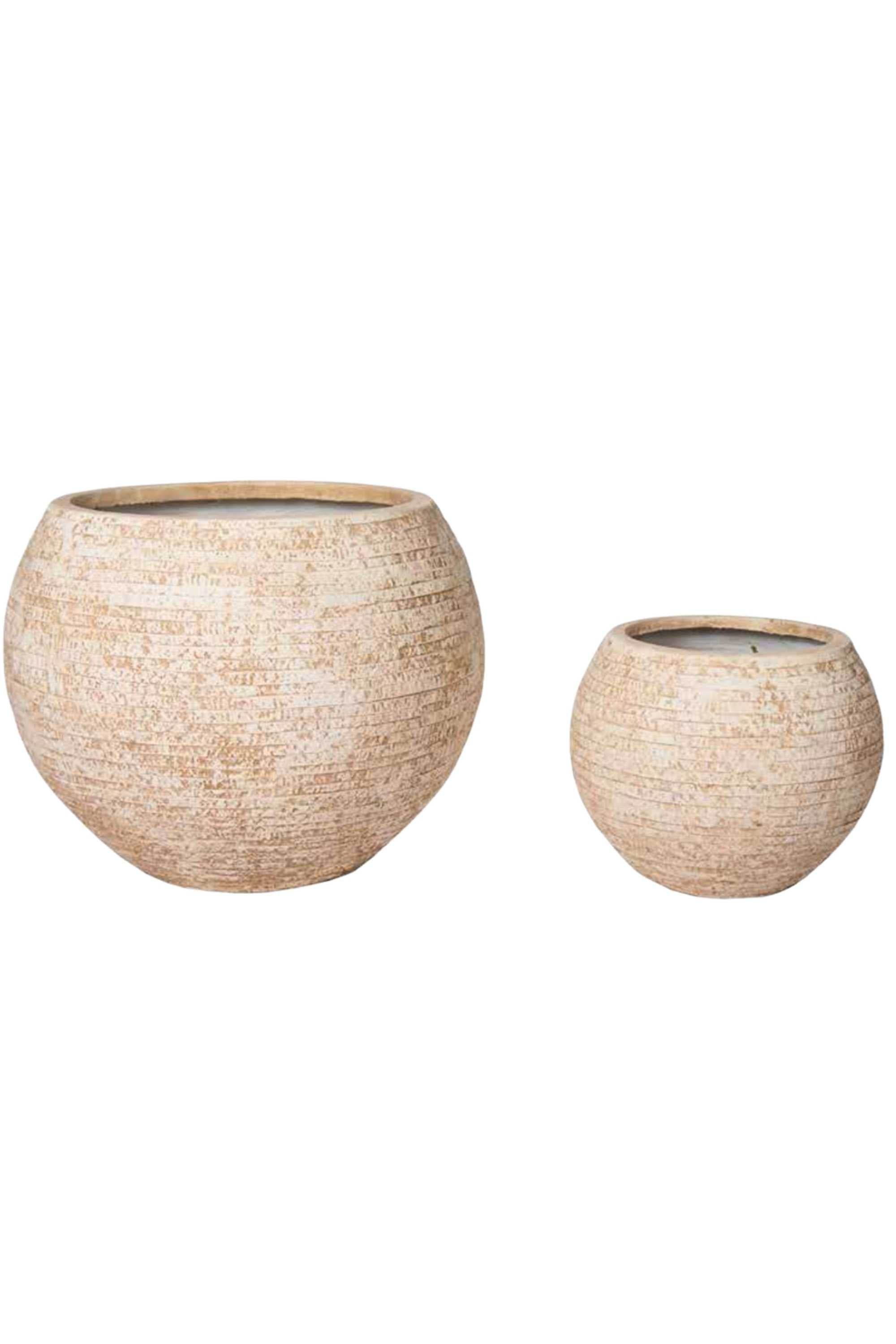 GRC / GRP Planters Beige Terra / Medium 40 - 32 cms GRC Globe GRC Planter - Ribbed GRC Globe GRC Planter - Ribbed