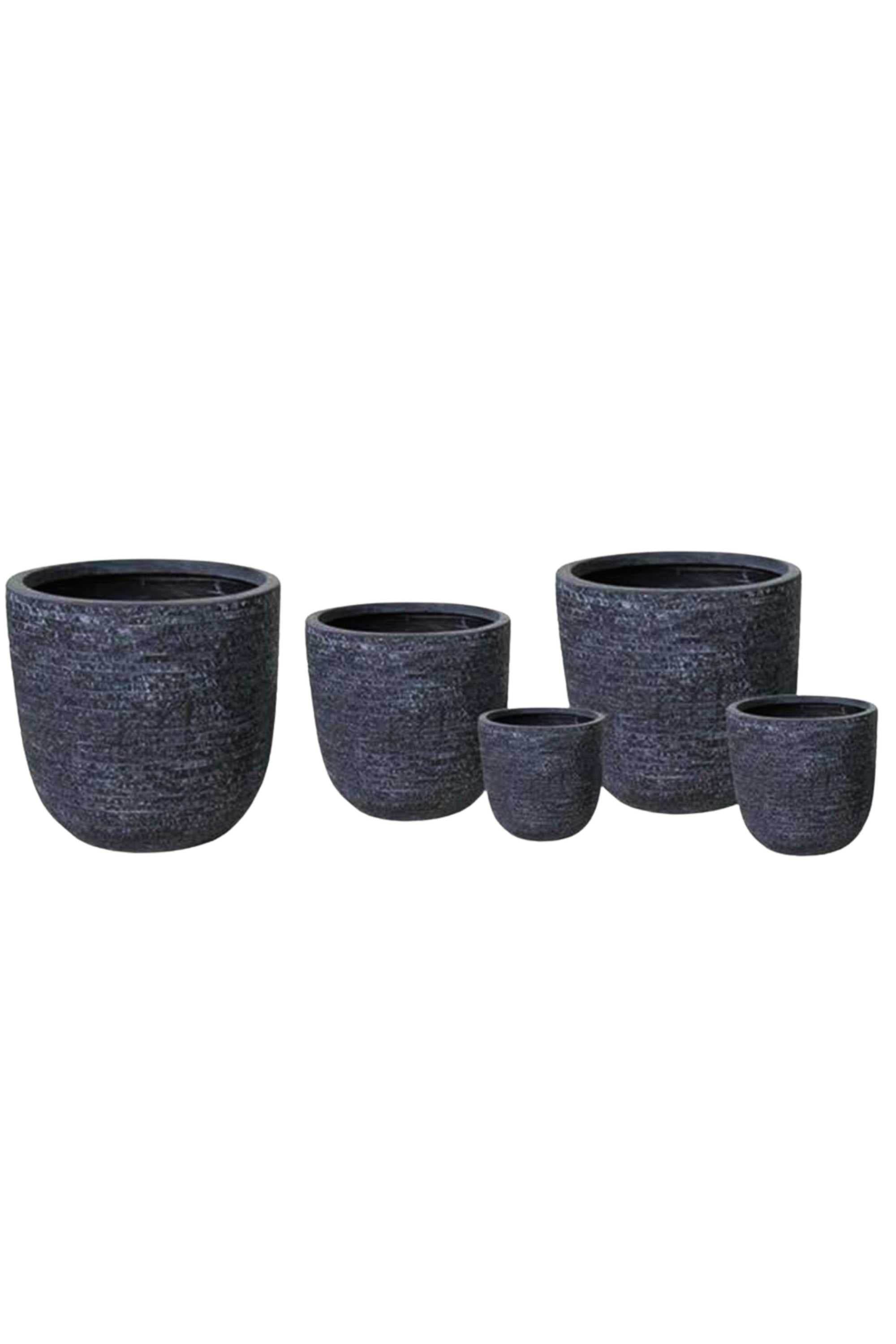 GRC / GRP Planters Black / Small 25-25 cms Stoneform Charcoal Textured GRC Planter Stoneform Charcoal Textured GRC Planter