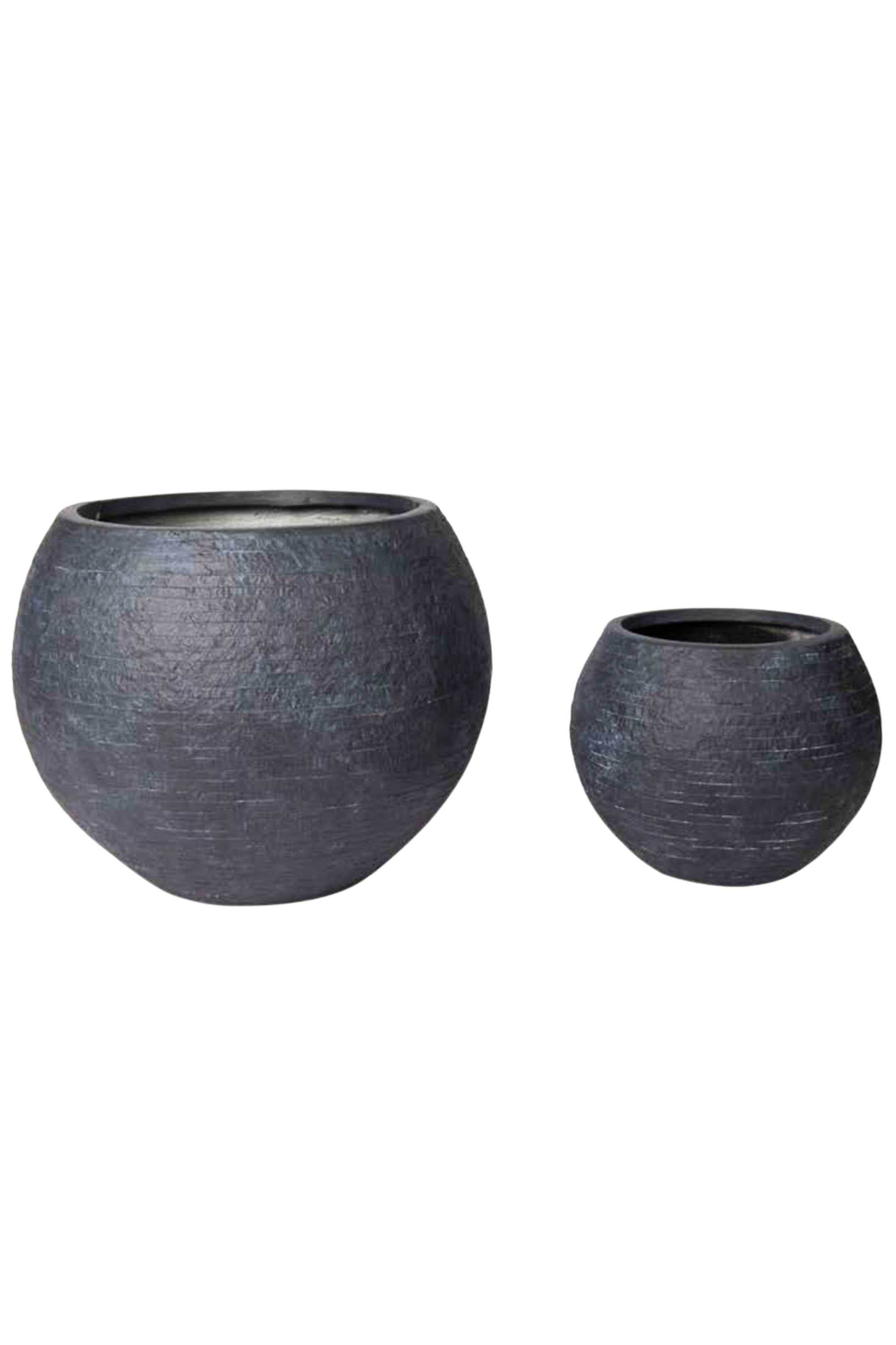 GRC / GRP Planters Charcoal Grey / Medium 40 - 32 cms GRC Globe GRC Planter - Ribbed GRC Globe GRC Planter - Ribbed