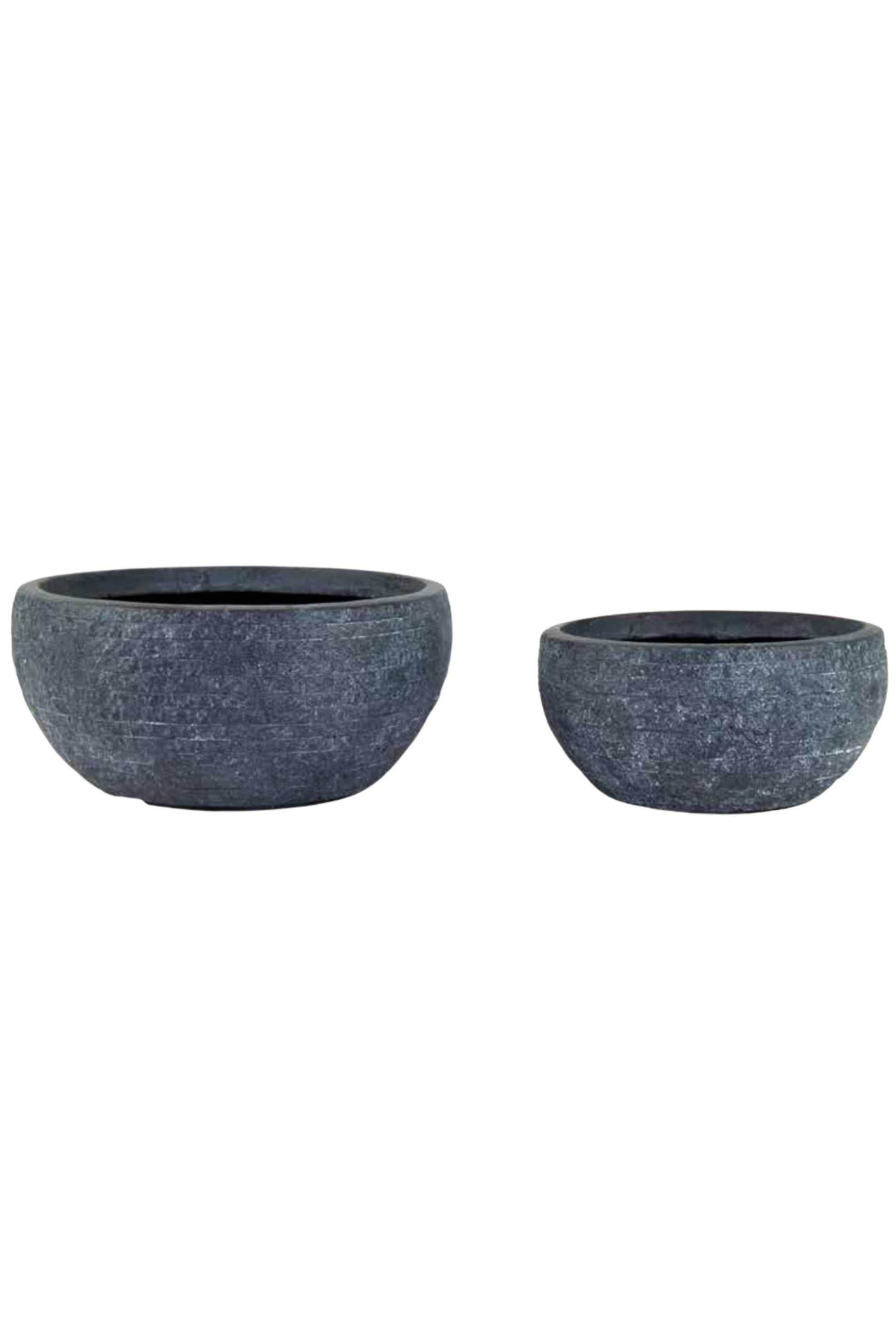 GRC / GRP Planters Charcoal Ribbed / Medium  31 - 15.5 cms Wide Bowl GRC Planter Wide Bowl GRC Planter