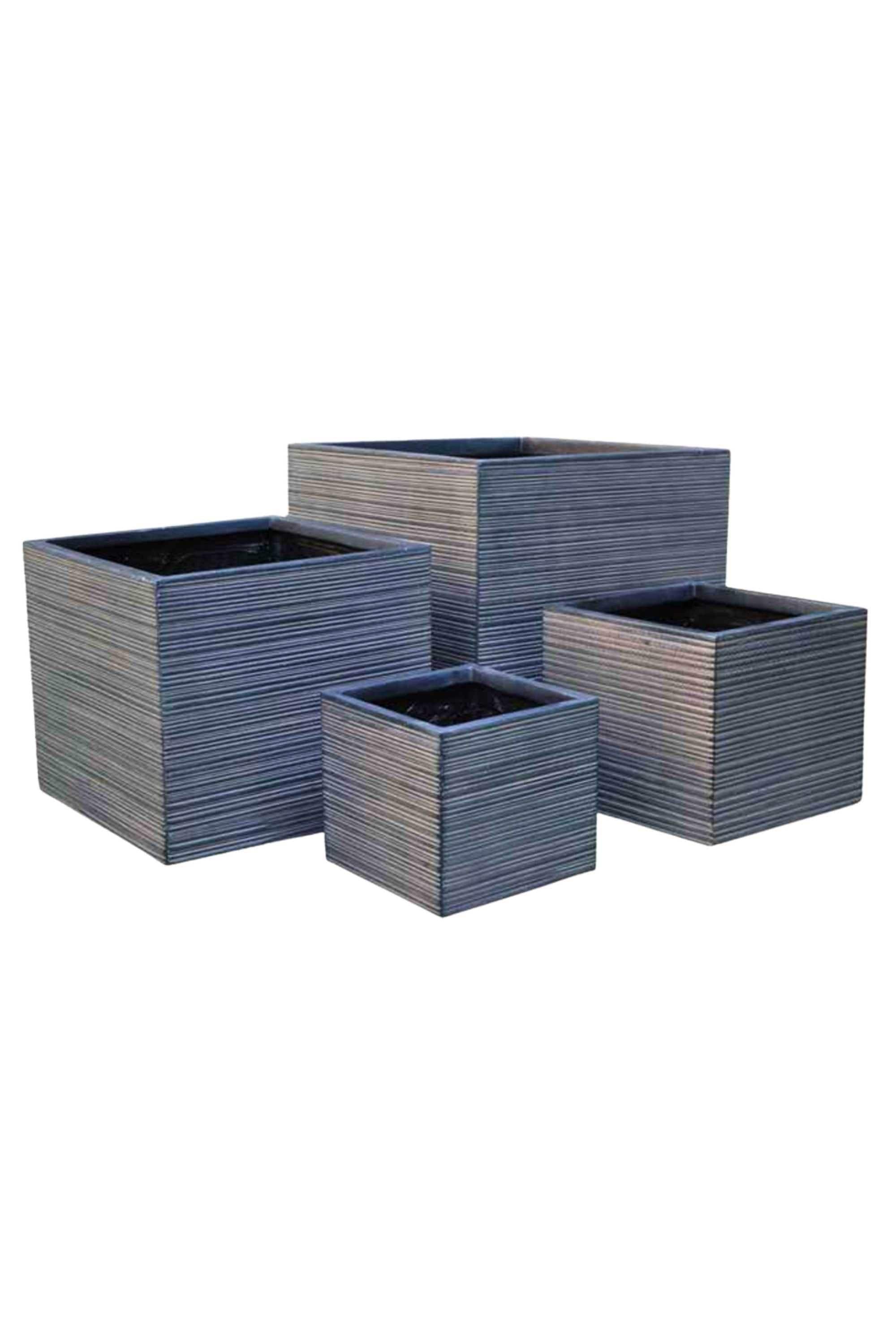 GRC / GRP Planters Charcoal / Small 24 - 22 cms GRC Square Planter – Slim Textured Series GRC Square Planter – Slim Textured Series