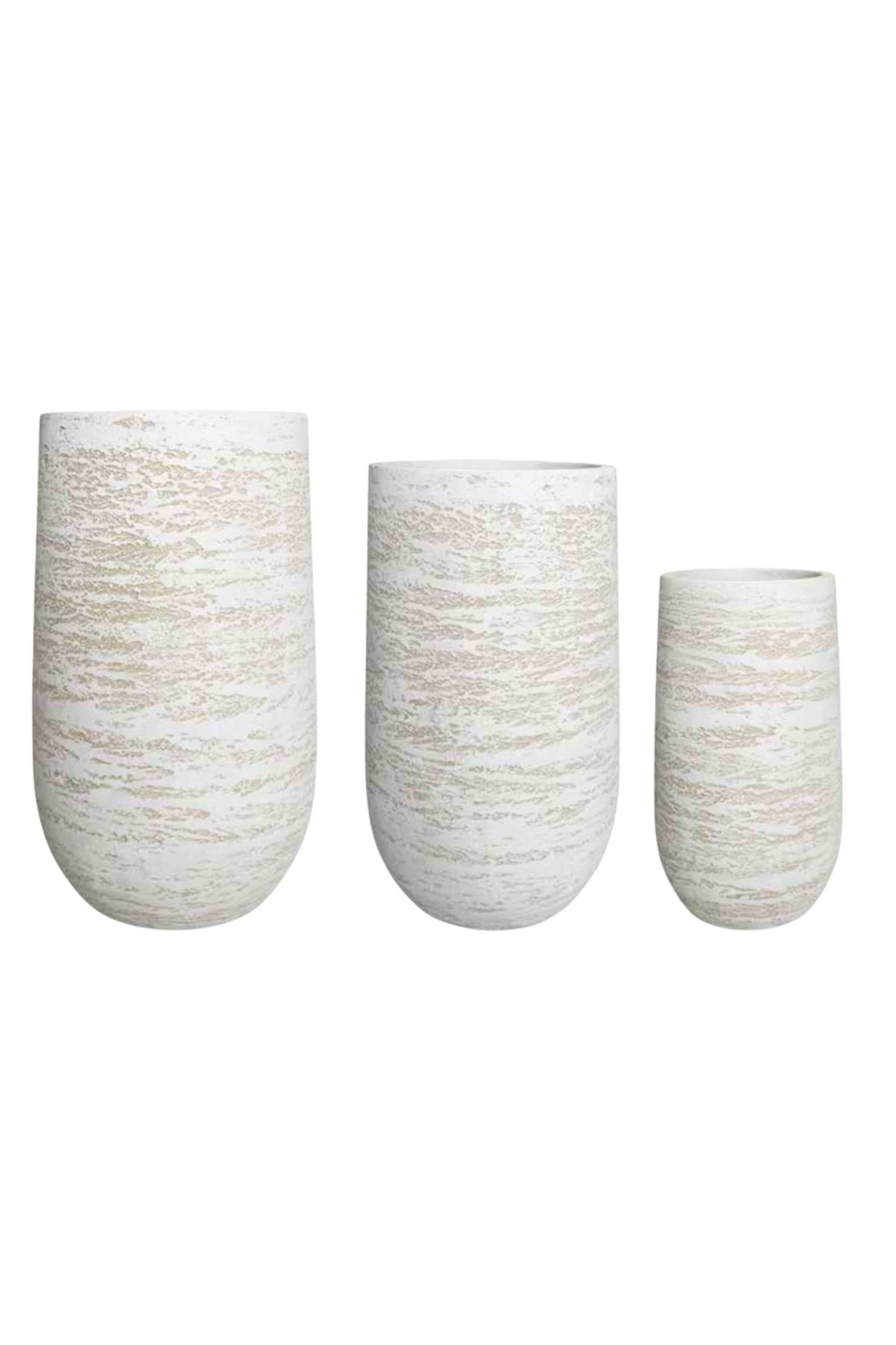 GRC / GRP Planters Medium 34x60 cms / Beige Textured Tall Eggform GRC Planter Textured Tall Eggform GRC Planter