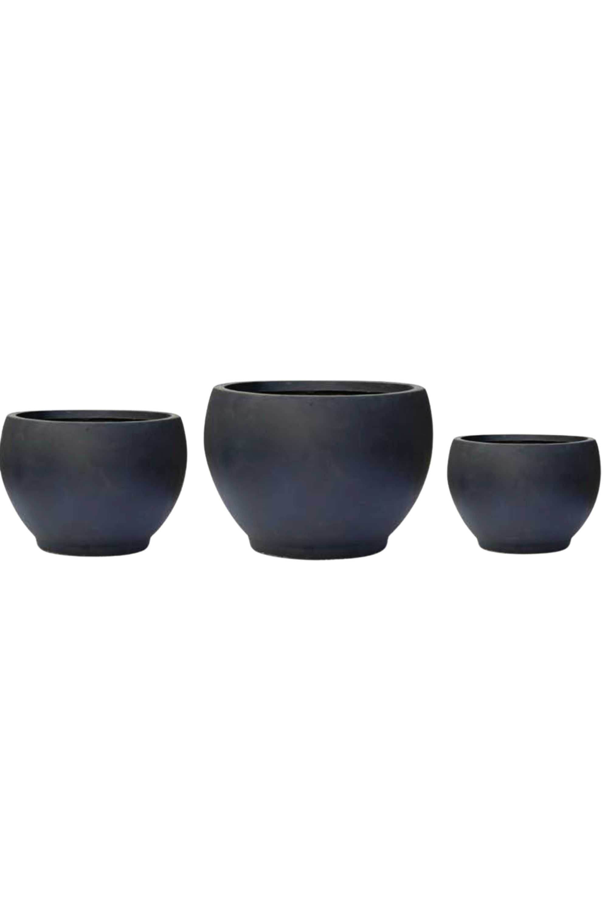 GRC / GRP Planters Medium 63-45 cms / Black Smooth Globeform GRC Planter Smooth Globeform GRC Planter
