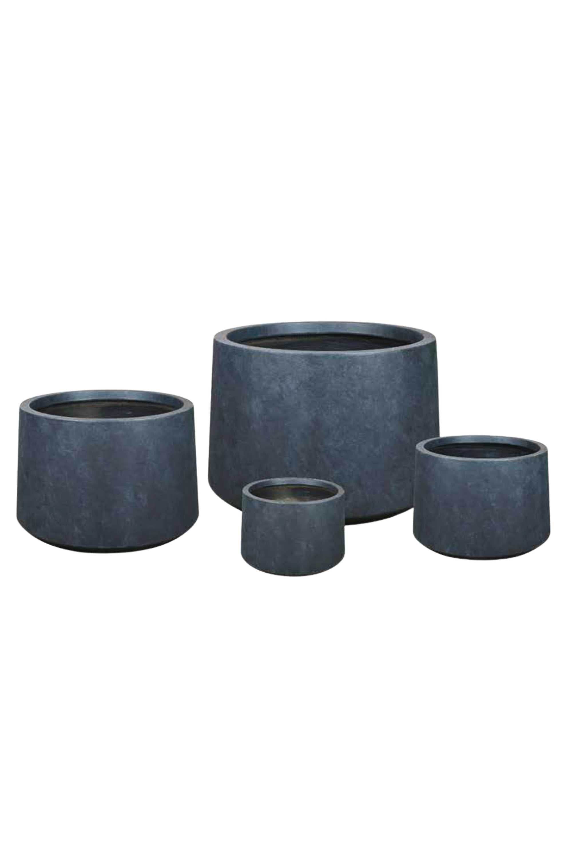 GRC / GRP Planters Small 23 - 16 cms / Black Tapered Cylinder GRC Planter Tapered Cylinder GRC Planter