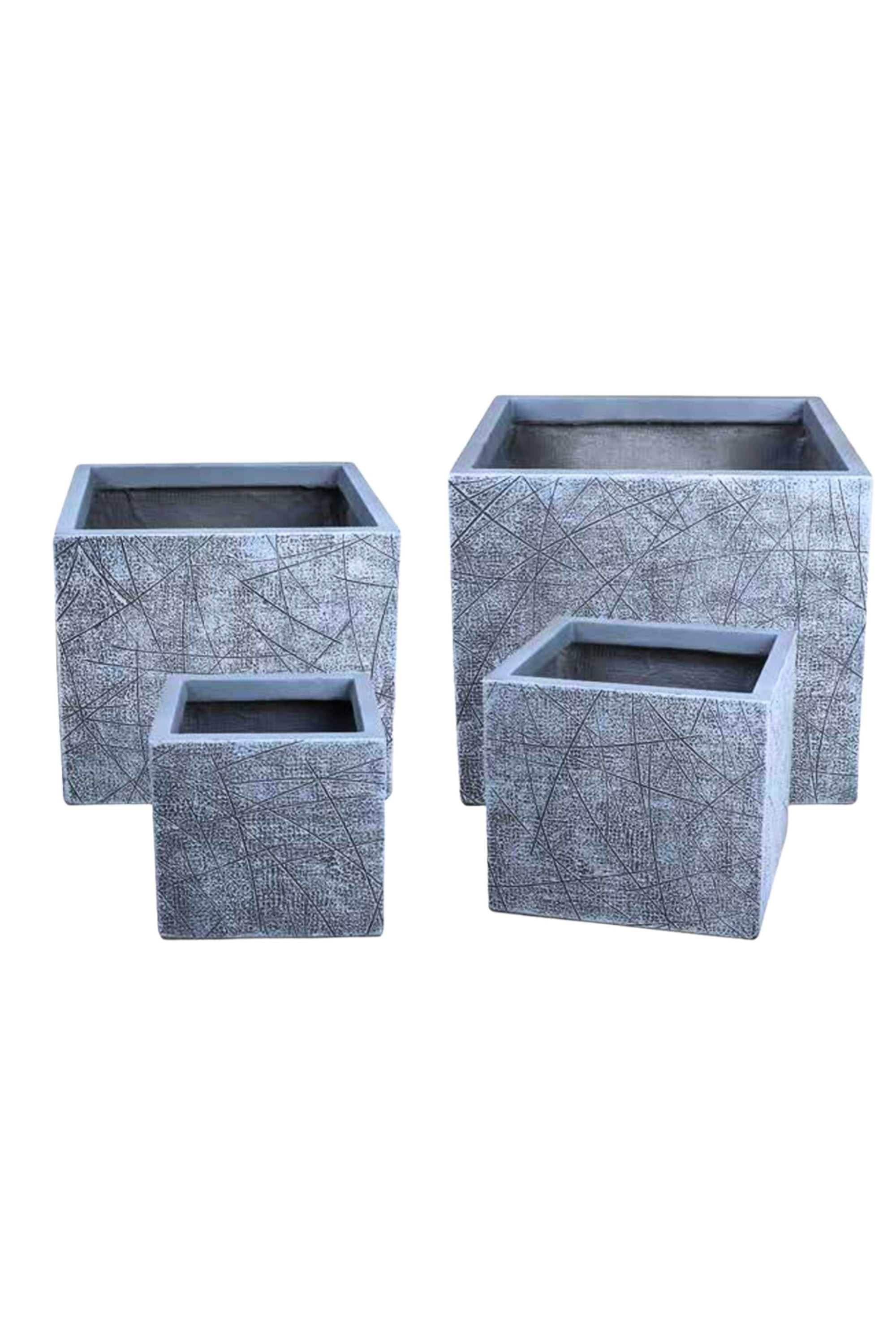 GRC / GRP Planters Small  23 - 22 cms / Gray GRC Contemporary Block Planter GRC Contemporary Block Planter