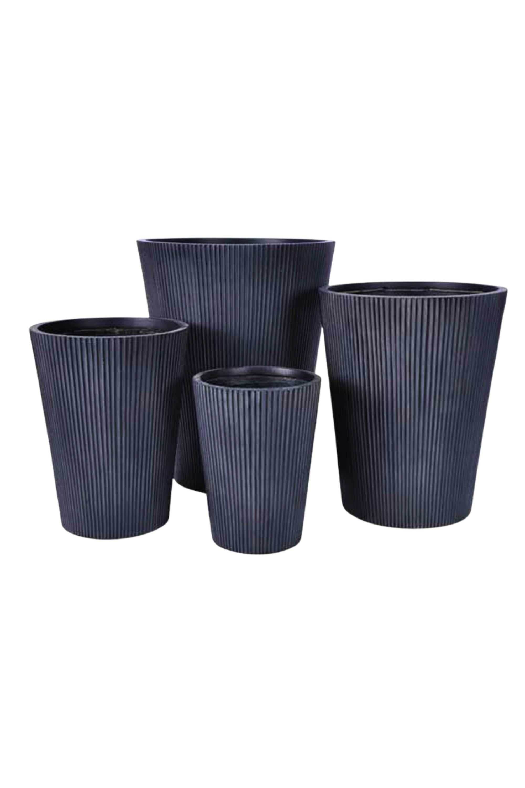 GRC / GRP Planters Small 24 - 31 cms / Black FluteForm Tall GRC Planter FluteForm Tall GRC Planter