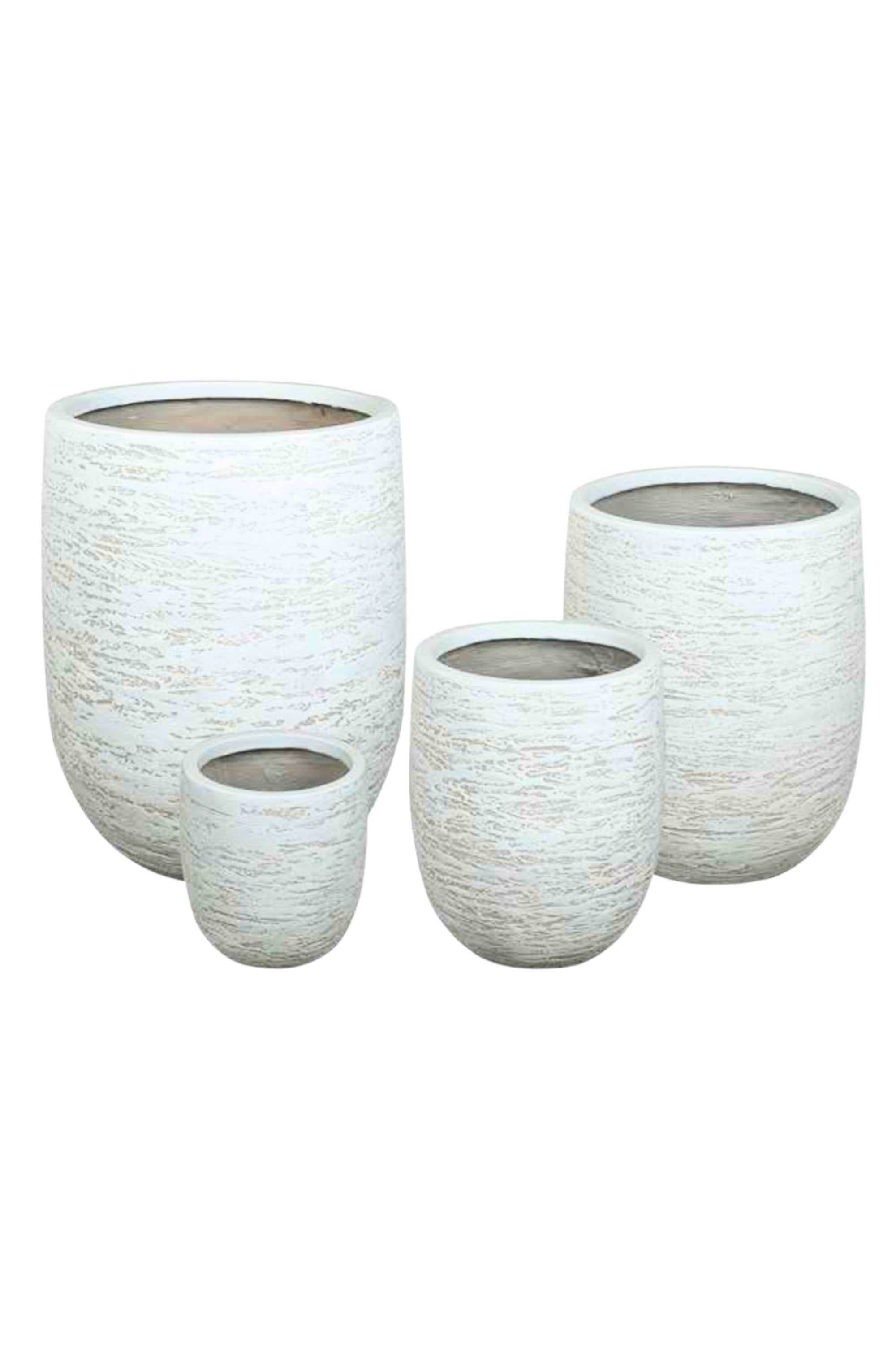 GRC / GRP Planters Small 27- 28 cms / White Textured Eggform GRC Planter Textured Eggform GRC Planter
