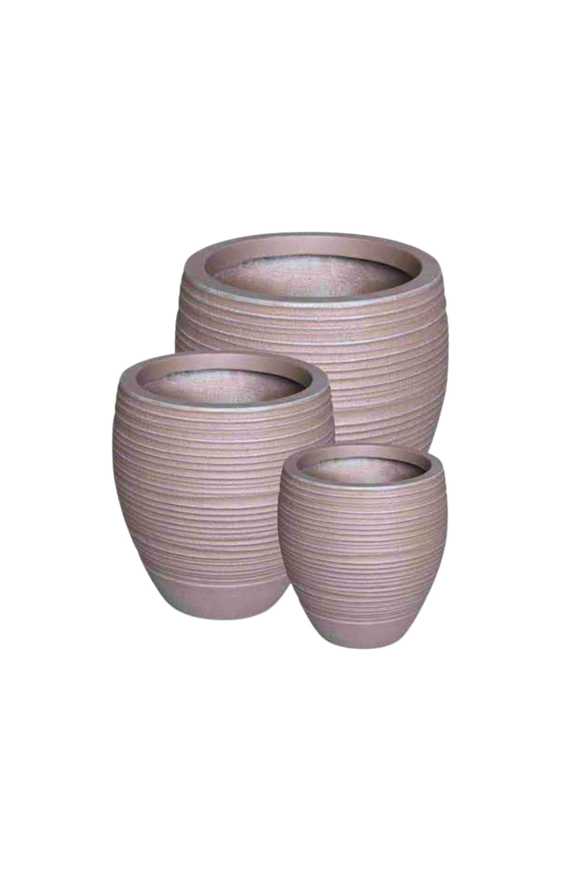 GRC / GRP Planters Small 29 - 30 cms Tall Oval Ribbed GRC Planter Tall Oval Ribbed GRC Planter