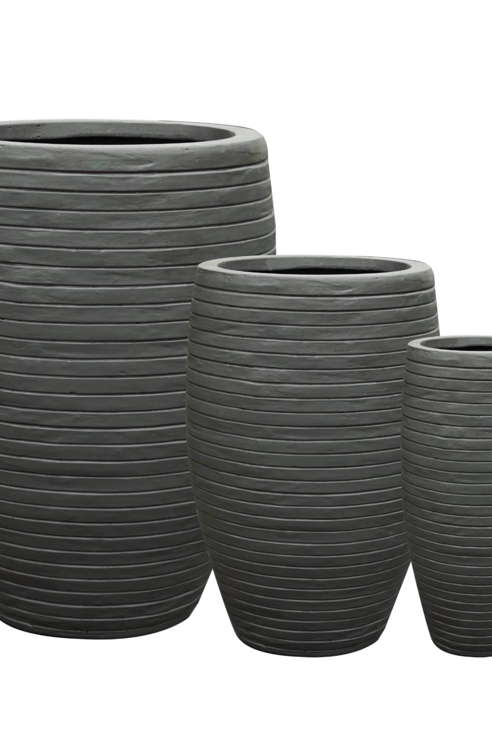 GRC / GRP Planters Small 29-57 cms / Black Ridgeform Tall GRC Planter Ridgeform Tall GRC Planter