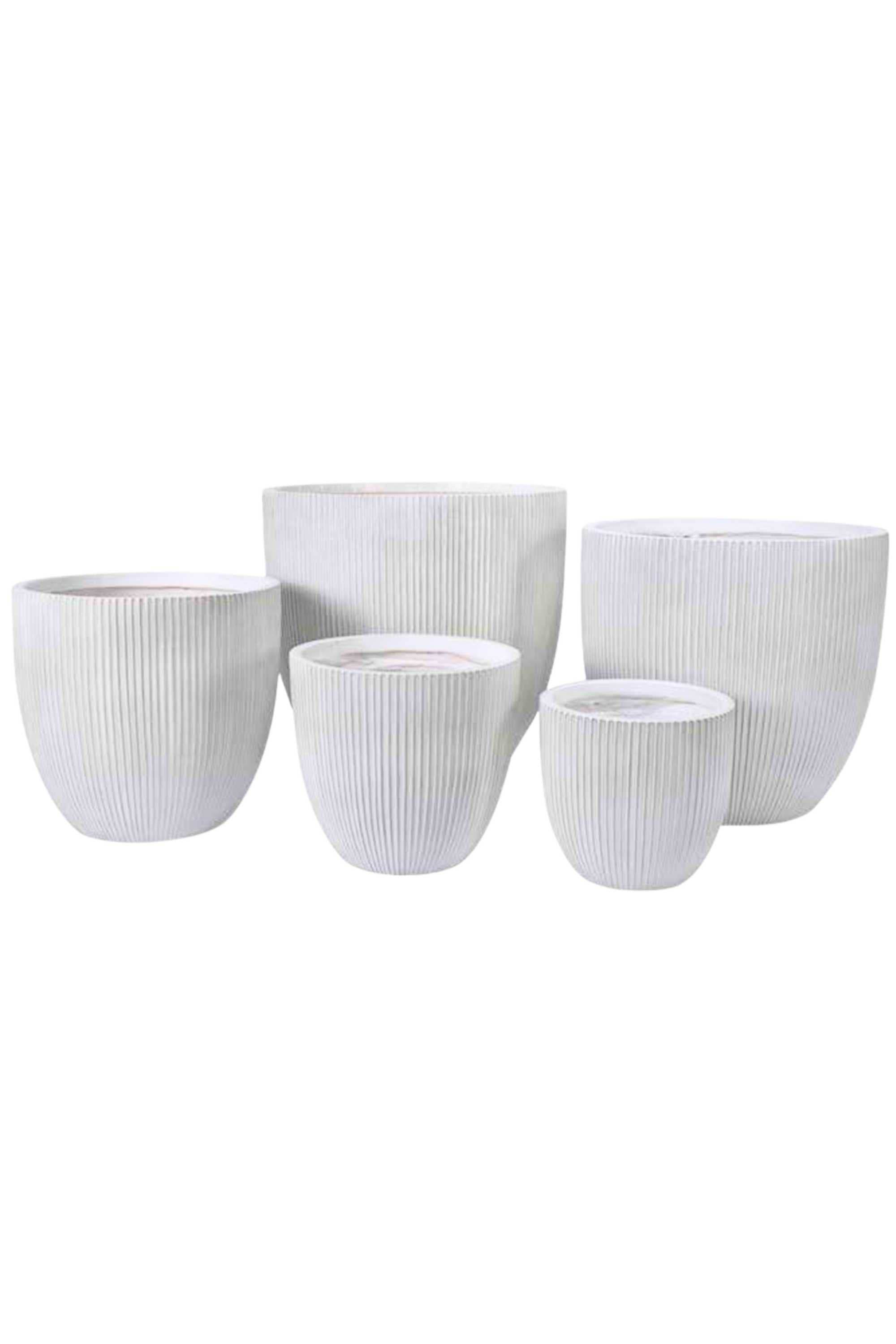 GRC / GRP Planters Small / White Tall Ribbed GRC Planter Tall Ribbed GRC Planter
