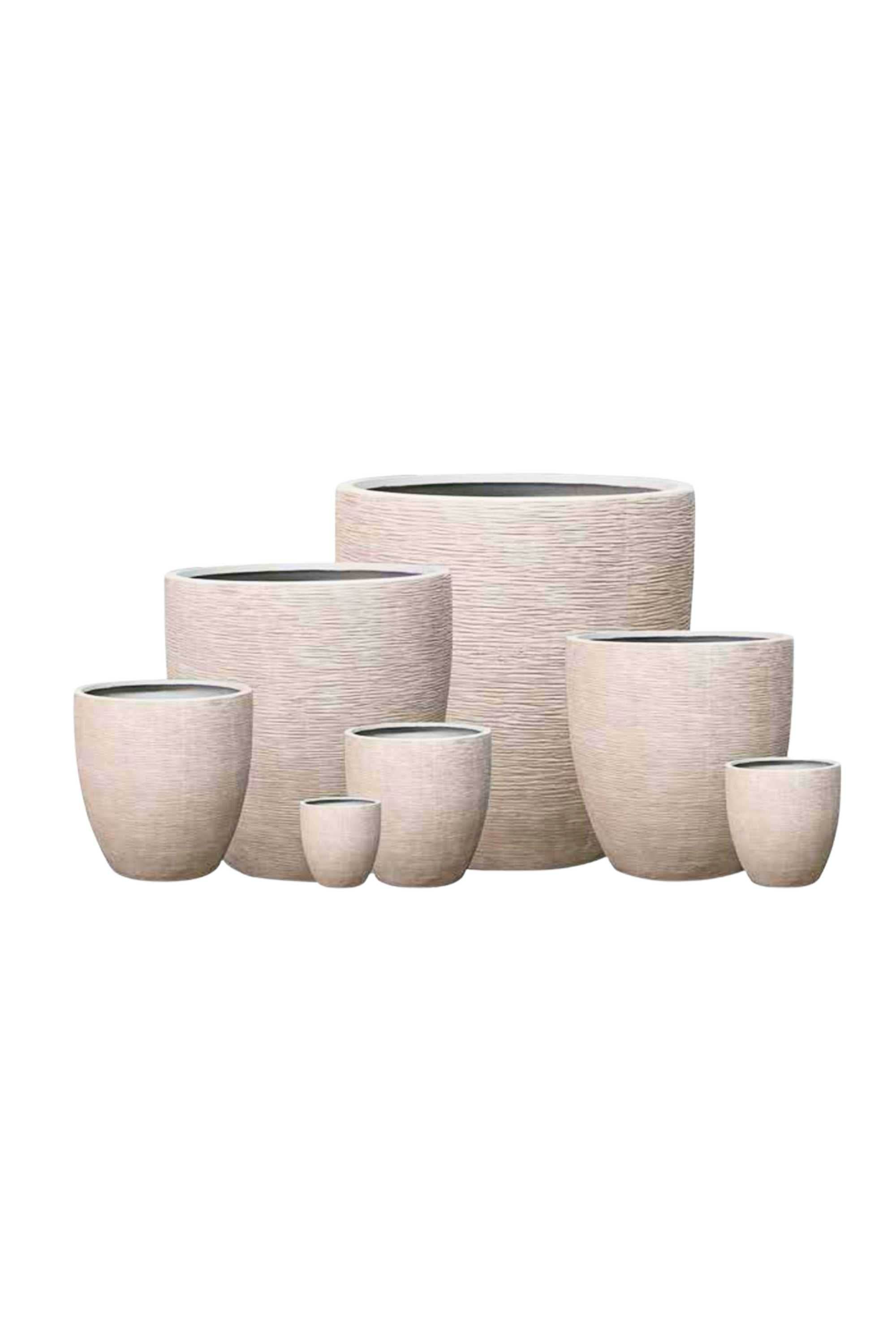 GRC / GRP Planters X Small 25-27 cms Stoneform Tapered Stria GRC Planter Stoneform Tapered Stria GRC Planter