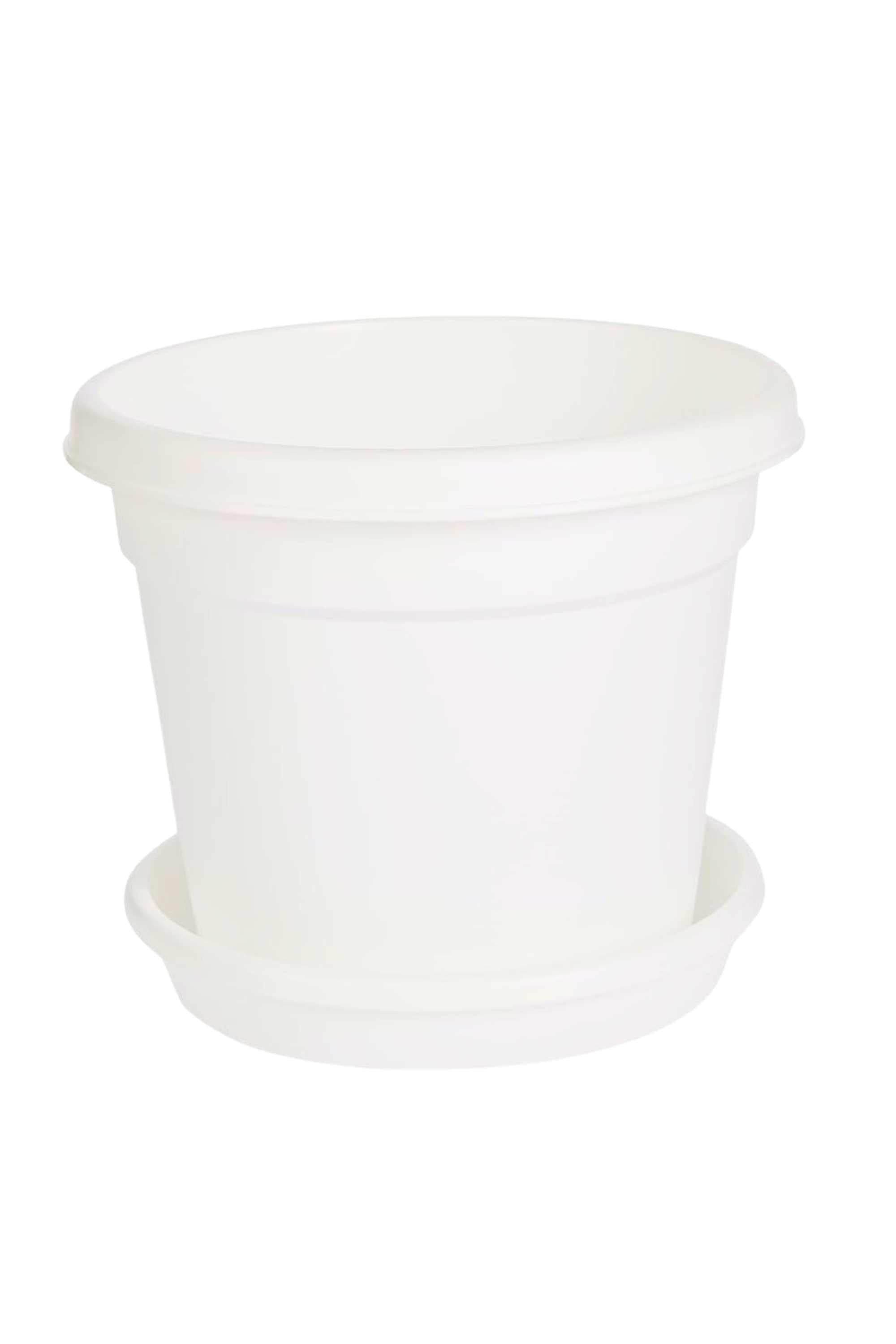 Planters XX-Small / White Round Flower Pot - Plastic Round Flower Pot - Plastic