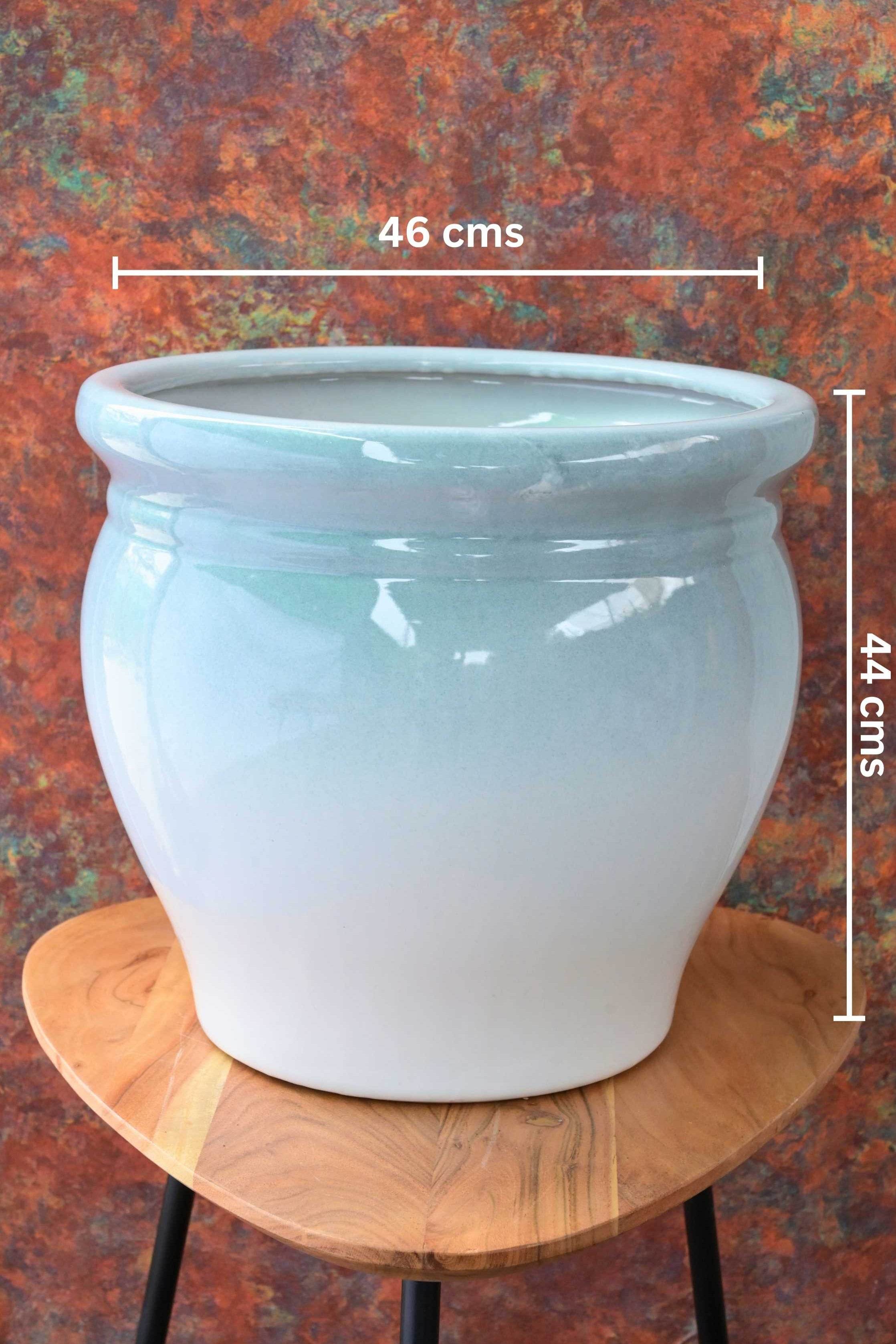 Ceramic Planters Large / Blue Lips Barrel Ceramic Planter Barrel Ceramic Planter