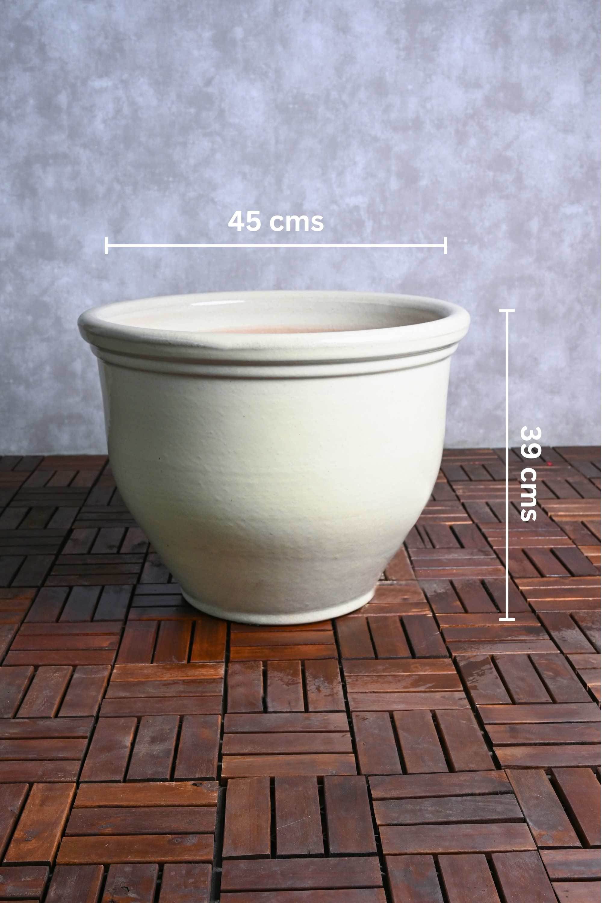 Ceramic Planters Large / White Classic Glazed Outdoor Ceramic Planter Classic Glazed Outdoor Ceramic Planter