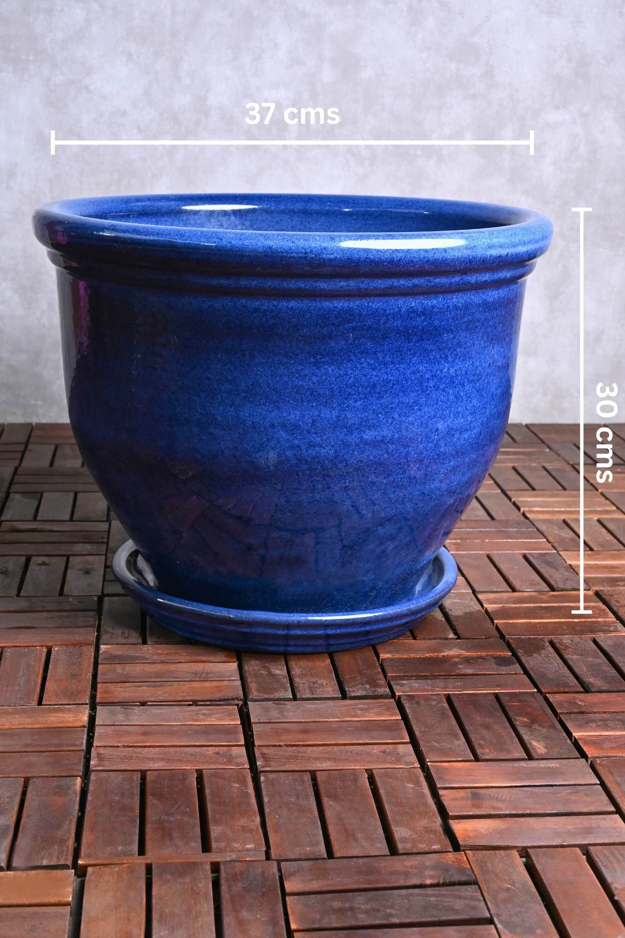 Ceramic Planters Medium / Light Blue Classic Glazed Outdoor Ceramic Planter Classic Glazed Outdoor Ceramic Planter