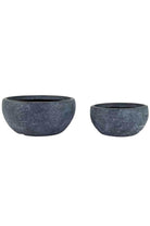 GRC / GRP Planters Charcoal Ribbed / Medium  31 - 15.5 cms Wide Bowl GRC Planter Wide Bowl GRC Planter