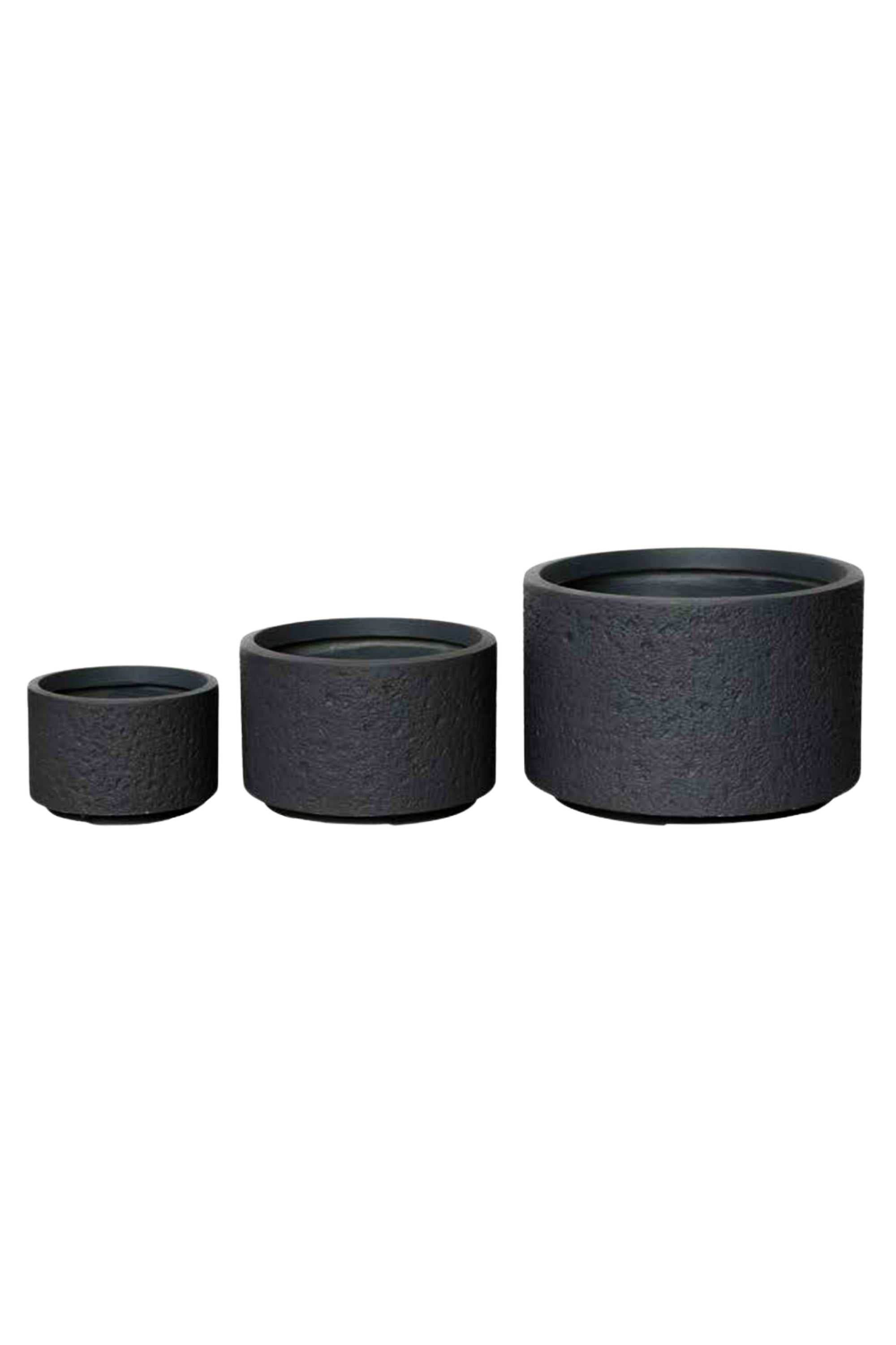 GRC / GRP Planters Small  25 - 17 cms / Matte black Stoneform Cylinder GRC Planter Stoneform Cylinder GRC Planter