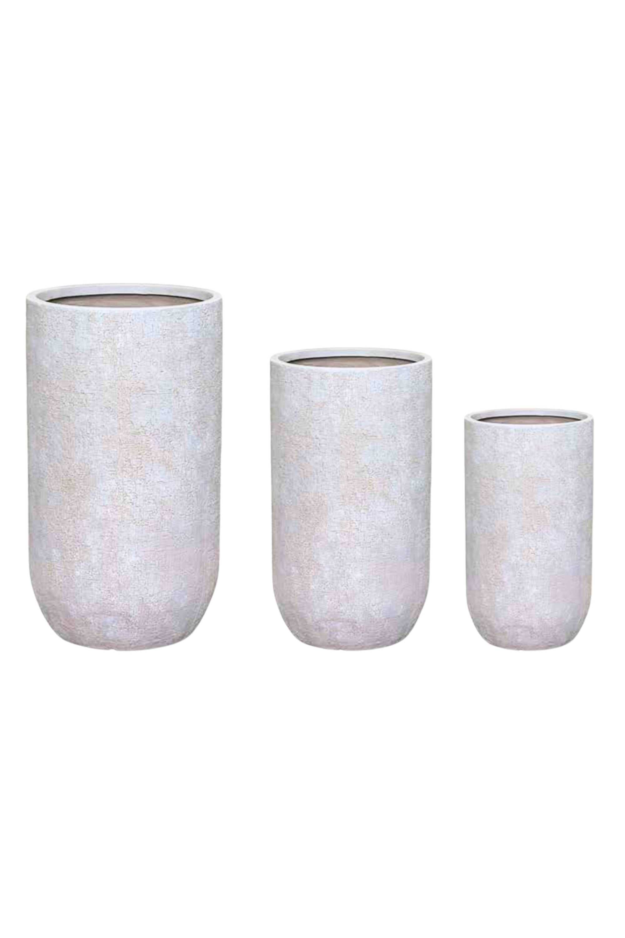 GRC / GRP Planters Small 30 - 53 cms / White Cylindro Tall GRC Planter Cylindro Tall GRC Planter