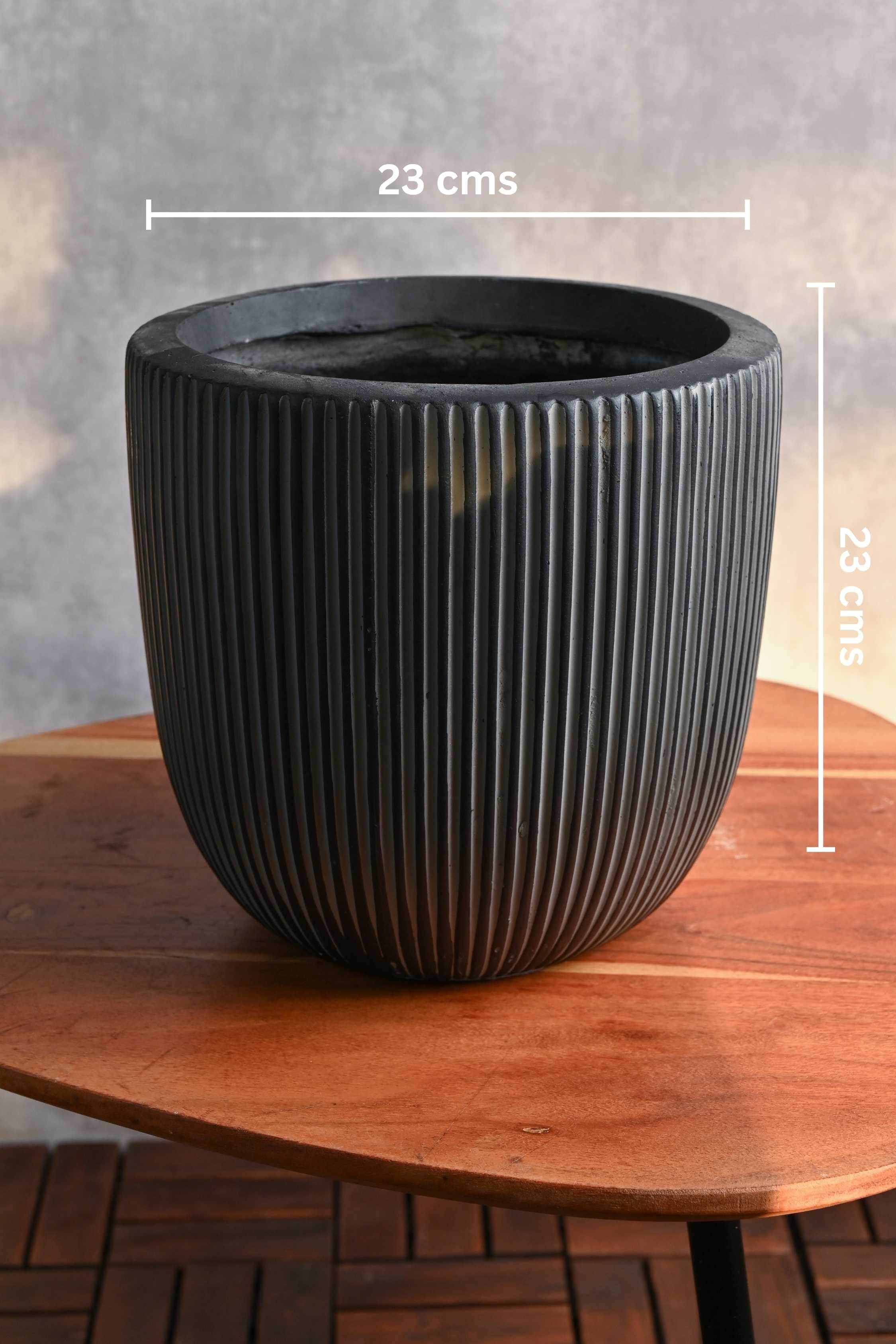 GRC / GRP Planters Small / Dark Grey Tall Ribbed GRC Planter Tall Ribbed GRC Planter