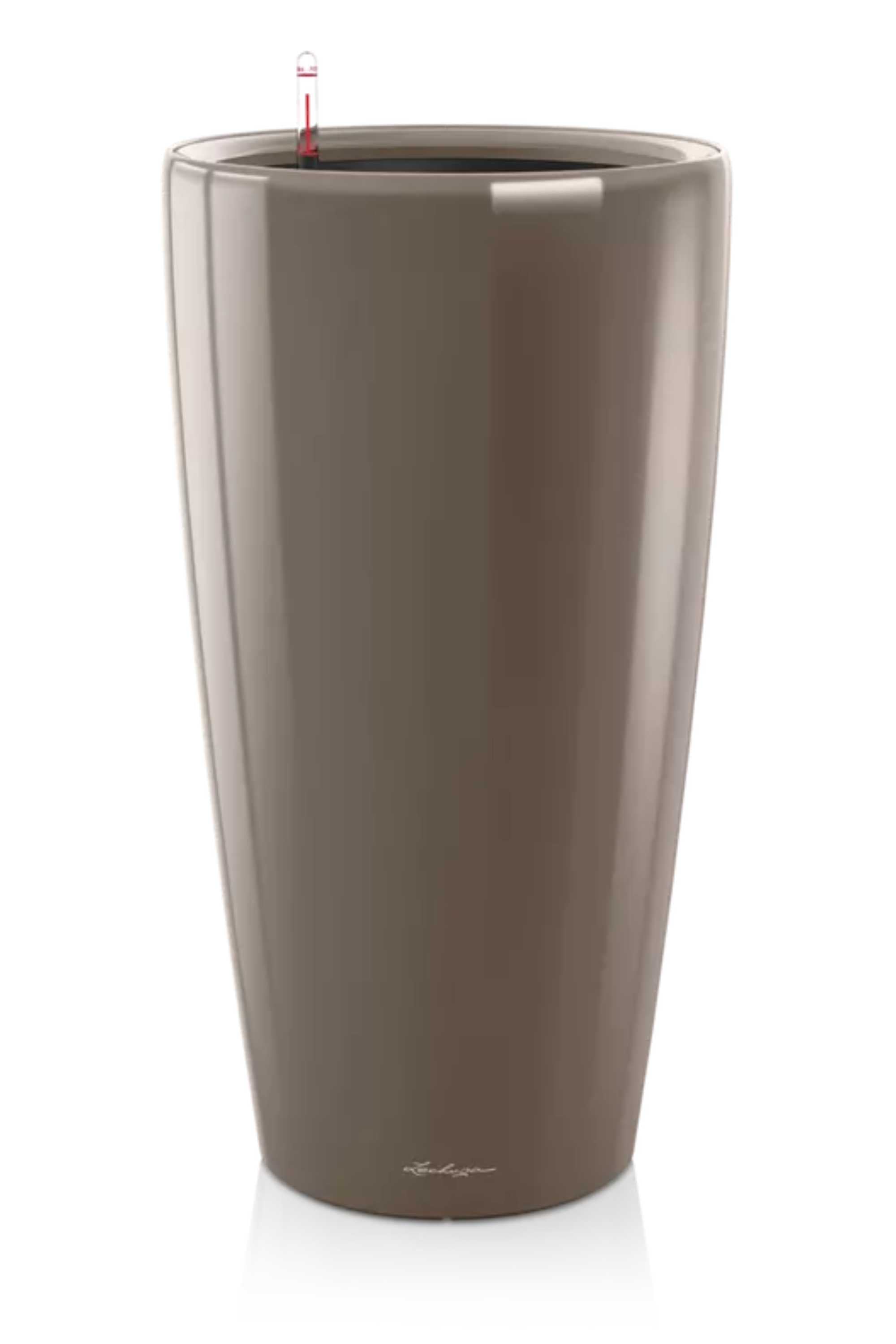 Plastic Planters Medium (Rondo 32)  40x40x40cms / Shiny Taupe Lechuza Rondo Premium Lechuza Rondo Premium